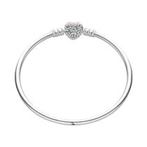 Pulseira De Contas De Charme Clássica Feminina Em Prata Esterlina 925 Com Coração Família Bola