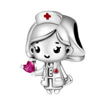 Pulseira De Contas De Enfermeira Em Prata Esterlina 925, Presente De Joias DIY Pulseira De Contas De Enfermeira Em Prata Esterlina 925, Presente De Joias DIY