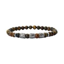 Pulseira De Contas De Howlite Lava Olho De Tigre De 6mm Para Homens Acessórios Viking Noter Mantra