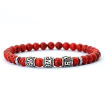 Pulseira De Contas De Howlite Lava Olho De Tigre De 6mm Para Homens Acessórios Viking Noter Mantra