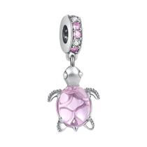 Pulseira de Contas de Lagarta com Flor Rosa - Prata 925 - Joia Artesanal