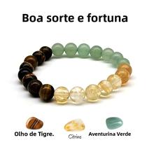 Pulseira De Contas De Olho De Tigre Amarelo Aventurina Verde Joias Para Alívio Do Estresse Para
