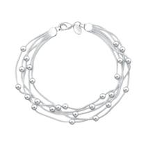 Pulseira De Contas De Prata Para Mulheres Moda Charme Casamento Modelo Simples Presente De