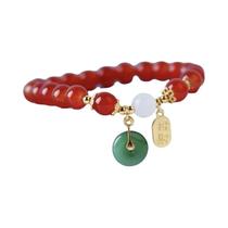 Pulseira De Contas Vermelha Da Sorte Para Mulheres, Amuleto De Boa Sorte Do Dragão Do Zodíaco