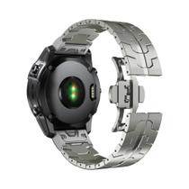 Pulseira De Cor Titânio Para Garmin Fenix 7x 6x 5x 5 6 6XPro 7x, Banda De Metal Em Aço Inoxidável 26