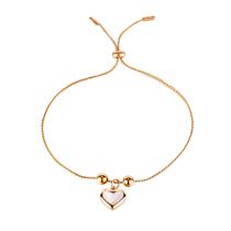 Pulseira de coração ajustável para mulheres em aço inoxidável