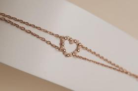 Pulseira de coração com zircônia