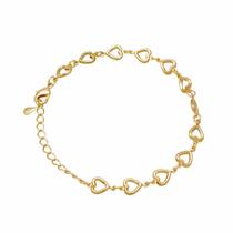 Pulseira de Coração Vazado Folheado em ouro 18K Softjoias Pulseira de Coração Vazado Folheado em ouro 18K Softjoias