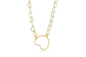 Pulseira De Corrente De Coracoes Folheado Em Ouro 18k Pulseira De Corrente De Coracoes Folheado Em Ouro 18k