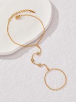 Pulseira De Corrente De Dedo Em Aço Inoxidável Dourado Com Contas Para Mulheres, Joia Minimalista, Pulseira De Corrente De Dedo Em Aço Inoxidável Dourado Com Contas Para Mulheres, Joia Minimalista,