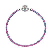 Pulseira De Corrente De Prata Esterlina Com Pingente De CZ E Fecho Em Coração, Padrão Amor Eterno