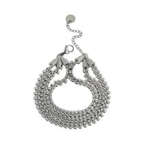 Pulseira De Corrente Em Aço Inoxidável Tricolor Banho De Ouro Para Mulheres, Joias À Prova d'Água E Pulseira De Corrente Em Aço Inoxidável Tricolor Banho De Ouro Para Mulheres, Joias À Prova d'Água E