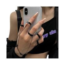 Pulseira De Corrente Geométrica Preta, Joias De Moda Punk Emo Para Mulheres E Homens Pulseira De Corrente Geométrica Preta, Joias De Moda Punk Emo Para Mulheres E Homens