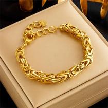 Pulseira De Corrente Grossa De Cor Dourada Para Mulheres 316L De Aço Inoxidável Que Não Desbota