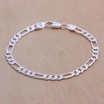 Pulseira De Corrente Prateada De 6MM Para Homens E Mulheres, Joia De Moda, Presente De Casamento