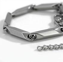 Pulseira de Corrente Prateada de de Aço Inoxidável 316L