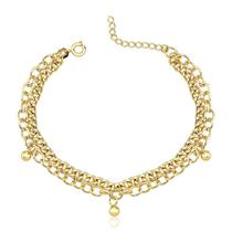 Pulseira de Correntes Dupla Folheada a Ouro 18k