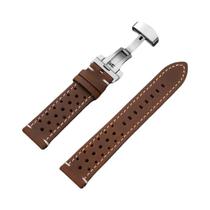 Pulseira De Couro Artesanal Com Liberação Rápida, Respirável, 18-24mm, Fecho Borboleta, Substituição