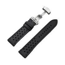 Pulseira De Couro Artesanal Com Liberação Rápida, Respirável, 18-24mm, Fecho Borboleta, Substituição