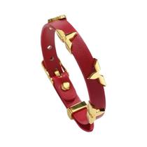 Pulseira De Couro Com Borboletas Douradas, Ajustável, 6 Cores Para Mulheres E Homens