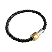 Pulseira de couro com fivela magnética MB pulseira de corda de casal simples