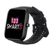 Pulseira de Couro compatível com Bip 3 A2172 / Bip A1608 / Bip U / Bip Lite - Preto
