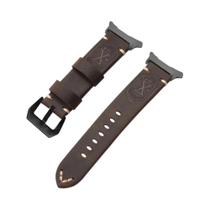 Pulseira De Couro De 47mm Para Samsung Galaxy Watch Ultra Watch7 47mm, Acessórios Vintage De Couro - crazyband