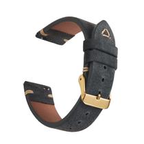 Pulseira de couro de camurça WOUKUP Quick Release para homens 18-24 mm