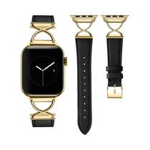 Pulseira De Couro Feminina Para Apple Watch Ultra 3/2/1 49mm 42mm 44mm 45mm 40 46mm Luxuosa