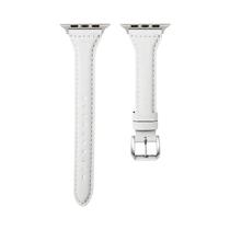 Pulseira De Couro Fina Para Apple Watch Series 10 11 9 8 7 SE 6 5 4 3 40/44mm 42/46mm 41/45mm 42mm