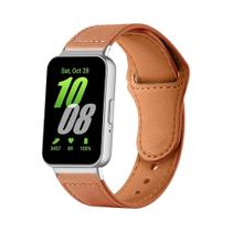 Pulseira De Couro Genuíno Ajustável Para Samsung Galaxy Fit3 SM-R390 2024