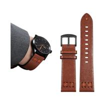 Pulseira De Couro Genuíno De 20mm 22mm Para Samsung Galaxy Watch 6 5 pro 7 FE 4 Classic Amazfit GTS