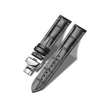 Pulseira de couro genuíno Moran de 22 mm para homens e mulheres
