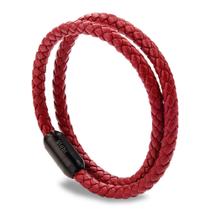 Pulseira de couro globi Genuine Wrap, punho de couro trançado Pulseira de couro globi Genuine Wrap, punho de couro trançado