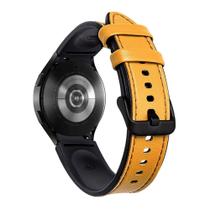 Pulseira de Couro Hibrido compativel com Samsung Galaxy Watch 4, Galaxy Watch 4 Classic, Galaxy Watch 5, Galaxy Watch 5 PRO