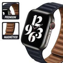 Pulseira de Couro Loop Imã para Apple Watch 42/44/45mm Pulseira de Couro Loop Imã para Apple Watch 42/44/45mm