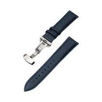 Pulseira de Couro Macio 18-24mm com Fivela Borboleta - Acessório de Relógio