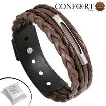 Pulseira de Couro Masculina Ajustável Tubinho Marrom Preto Artesanal