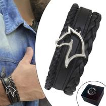 Pulseira de Couro Masculina Country Ajustável Cavalo Vazado Boiadeiro Top Pulseira de Couro Masculina Country Ajustável Cavalo Vazado Boiadeiro Top