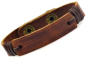 Pulseira De Couro Masculino Marrom
