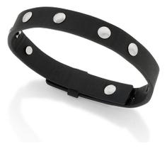 Pulseira De Couro Peças De Aço Med. 24cm Rommanel 250285