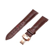 Pulseira De Couro Preta E Marrom Com Liberação Rápida Para Omega Seiko, Fivela De Borboleta 24mm