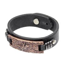 Pulseira de Couro Preta Montaria em Touro Paul Western 29740