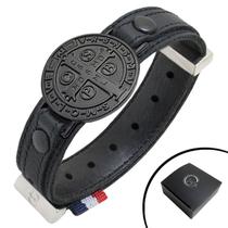 Pulseira de Couro Preto SÃO BENTO ALL BLACK com Fecho Strap Plug Ajustável Pulseira de Couro Preto SÃO BENTO ALL BLACK com Fecho Strap Plug Ajustável
