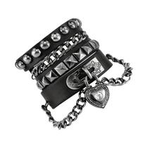 Pulseira De Couro PU Estilo Punk Para Festival De Música, Moda Rock, Presente De Aniversário