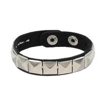 Pulseira De Couro PU Preta Feminina Com Rebites Pontiagudos Estilo Punk Boho Emo, Joia Gótica Para