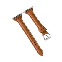 Pulseira De Couro Slim Para Apple Watch Feminina 40mm 41mm 44mm 45mm 49mm Compatível Com Series 9 8