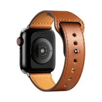 Pulseira De Couro Unissex Para Apple Watch Série 3 4 5 6 7 8 9 10 Ultra 40mm 41mm 42mm 44mm 45mm - NEY
