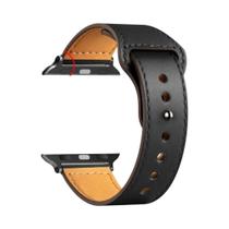 Pulseira de Couro Unissex para Apple Watch - Série 9, 8, 7, 6, 5, 4, 3 e SE