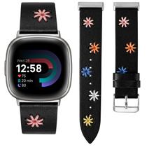 Pulseira de Couro Wearlizer para Fitbit Versa 4, Versa 3 e Sense